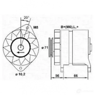 Генератор MAGNETI MARELLI 1048186 943356971010 2A2D6 MAR503 0