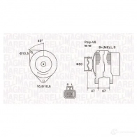 Генератор MAGNETI MARELLI MQA1790 Nissan Micra 063731790010 944 390903760