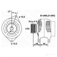 Генератор MAGNETI MARELLI MAN1141 633 21809 063321809010 1016878