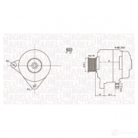 Генератор MAGNETI MARELLI 063731972010 Mazda 3 (BK) 1 Хэтчбек 2.0 MZR CD 143 л.с. 2006 – 2009 MQ A1972 UJH1UO