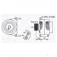 Генератор MAGNETI MARELLI 063377002010 6337 7002 1016936 MAN7002