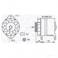 Генератор MAGNETI MARELLI 063321062010 MAN298 633210 62 Fiat Tempra (159) 2 Седан 1.8 i.e. (159.AZ) 90 л.с. 1993 – 1996