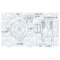 Генератор MAGNETI MARELLI W9EKNL 063731143010 Mercedes V-Class MQA114 3