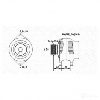 Генератор MAGNETI MARELLI 943356329010 T7MFP Peugeot Boxer 2 (230L) Фургон 2.8 HDI 128 л.с. 2000 – 2002 M AR5043