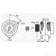 Генератор MAGNETI MARELLI MAN2616 6353 2616 063532616010 1193731199