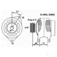 Генератор MAGNETI MARELLI MAN1111 633 21838 Fiat 063321838010