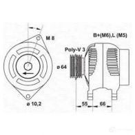 Генератор MAGNETI MARELLI Renault Espace 3 (JE0) 1996 – 2002 943346198010 MAR61 98 BQ9ZCD