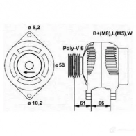 Генератор MAGNETI MARELLI Renault Master (JD) 2 Автобус 2.8 dTI 114 л.с. 1998 – 2001 MA R5650 943355150010 45VW8N9