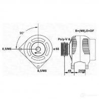 Генератор MAGNETI MARELLI 7LP6CEY 943355108010 MAR56 08 Volvo V70 1 (875, 876) Универсал 2.4 170 л.с. 1995 – 2000