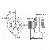 Генератор MAGNETI MARELLI Nissan Micra (K12) 3 Хэтчбек 1.4 16V 88 л.с. 2003 – 2010 MAR614 5 943346145010 2G19ZM6