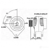 Генератор MAGNETI MARELLI Audi A4 (B5) 1 1994 – 2000 MAR5 610 DJ4NHR 943355110010