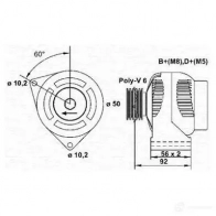 Генератор MAGNETI MARELLI MAR55 88 LPZU4CO 943355088010 Volkswagen LT (2DB, 2DE, 2DK) 2 Автобус