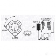 Генератор MAGNETI MARELLI Ford Galaxy 1 (VX, VY, WGR) Минивэн 063535150200 VMH6LEP MAN2 024