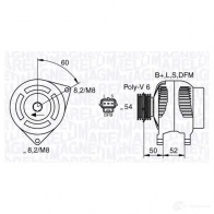Генератор MAGNETI MARELLI Ford Focus 2 Универсал 2.0 TDCi 136 л.с. 2004 – 2012 063377419010 63377419 0 63377419010