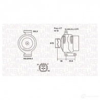 Генератор MAGNETI MARELLI MQA1980 1193732098 0633775 22010 063731980010