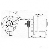 Генератор MAGNETI MARELLI MAR 964 Renault Clio (BB, CB) 2 Хэтчбек 1.6 (B/CB0D) 90 л.с. 1998 – 2005 943356564010 1K86CV2