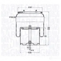 Пневмоподушка MAGNETI MARELLI 030607020260 1423329600 N1LETEI 20620 1CFG - Изображение 3