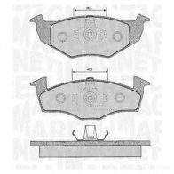 Тормозные колодки дисковые, комплект MAGNETI MARELLI T1097MM Volkswagen Golf 3 (1H1) Хэтчбек 1.3 54 л.с. 1991 – 1992 363916060390 PF0 390