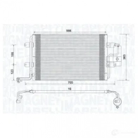 Радиатор кондиционера MAGNETI MARELLI 350203735000 Volkswagen Bora (A4, 1J6) 4 Универсал 1.9 TDI 90 л.с. 2004 – 2005 GX H0H9V