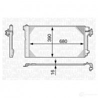 Радиатор кондиционера MAGNETI MARELLI 350203478000 Volkswagen Transporter (T5) 5 Автобус 3.2 V6 4motion 235 л.с. 2003 – 2009 BC 478 350 20 347 800 0