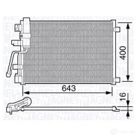 Радиатор кондиционера MAGNETI MARELLI Nissan Qashqai (J10) 1 Кроссовер 2.0 dCi AWD 150 л.с. 2007 – 2013 350203671000 JW64YBJ BC67 1