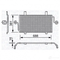 Радиатор кондиционера MAGNETI MARELLI Renault Master 2 (FD, JD, ED) 1997 – 2010 35020343 6000 BC652 350203652000
