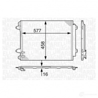 Радиатор кондиционера MAGNETI MARELLI 350203 634000 350203634000 Volkswagen Passat CC (358) 2 2011 – 2016 BC634