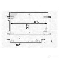 Радиатор кондиционера MAGNETI MARELLI 350203 609000 BC609 Renault Laguna (B56) 1 Хэтчбек 1.9 dCi (B56W) 107 л.с. 1999 – 2001 350203609000