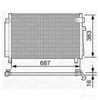 Радиатор кондиционера MAGNETI MARELLI 4JX1U BC6 56 Subaru Forester (SG) 2 2002 – 2009 350203656000