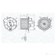 Моторчик вентилятора печки MAGNETI MARELLI 840 0ZL Citroen C2 Enterprise 1 (JG, PF1) 2003 – 2009 069412200010