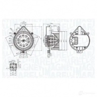 Моторчик вентилятора печки MAGNETI MARELLI B14ET BO Audi A4 (B6) 2 Седан 1.8 T Quattro 163 л.с. 2002 – 2004 069412281010