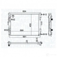 Радиатор охлаждения двигателя MAGNETI MARELLI RB1U T Renault Megane (BM, CM) 2 Хэтчбек 1.6 105 л.с. 2005 – 2008 350213160600