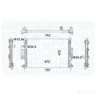 Радиатор охлаждения двигателя MAGNETI MARELLI J FRR6 350213155300 Ford Kuga 2 (CBS, C512, DM2) Кроссовер 1.5 EcoBoost 150 л.с. 2014 – 2024