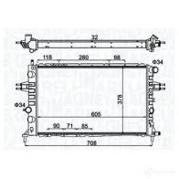 Радиатор охлаждения двигателя MAGNETI MARELLI 350213192300 Opel Astra (G) 2 Седан 2.0 DI (F69) 82 л.с. 1998 – 2005 WQC QFC4