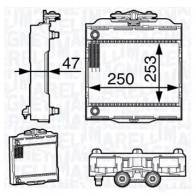 Радиатор охлаждения двигателя MAGNETI MARELLI BM1392 350 21 313 920 0 350213139200 Bmw 7 (F01, F02, F03, F04) 5 Седан 3.0 740 d xDrive 313 л.с. 2012 – 2015