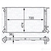 Радиатор охлаждения двигателя MAGNETI MARELLI 350213141900 Audi Q5 (8R) 1 2008 – 2016 350 21 314 190 0 BM1419