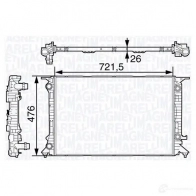 Радиатор охлаждения двигателя MAGNETI MARELLI 350213138700 1027149 BM1387 350 21 313 870 0 - Изображение 2