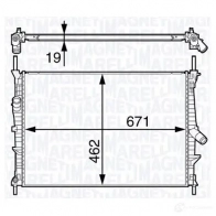 Радиатор охлаждения двигателя MAGNETI MARELLI 1027200 350 21 313 180 0 350 21 314 360 0 350213143600