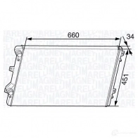 Радиатор охлаждения двигателя MAGNETI MARELLI 350 21 314 430 0 BM1443 350213144300 1027206