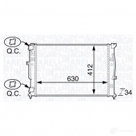 Радиатор охлаждения двигателя MAGNETI MARELLI 350 21 314 410 0 350213144100 BM1441 Volkswagen Passat (B5) 3 Седан 2.0 TDI 136 л.с. 2003 – 2005