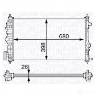Радиатор охлаждения двигателя MAGNETI MARELLI Opel Insignia (A) 1 Седан 2.0 CDTI 4x4 (69) 160 л.с. 2010 – 2017 BM1414 350 21 314 140 0 350213141400