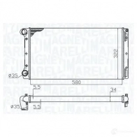 Радиатор охлаждения двигателя MAGNETI MARELLI 350213172000 Fiat Punto (188) 2 Хэтчбек 1.9 DS 60 (1831, 051, 231, 251) 60 л.с. 1999 – 2012 BM172 B M168