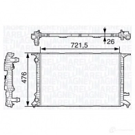 Радиатор охлаждения двигателя MAGNETI MARELLI BM1384 350213138400 350 21 313 840 0 Audi Q3 (8UB, G) 1 Кроссовер 2.0 Tfsi Quattro 170 л.с. 2011 – 2015