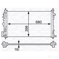 Радиатор охлаждения двигателя MAGNETI MARELLI 350213140800 Saab 9-5 BM1408 350 21 314 080 0