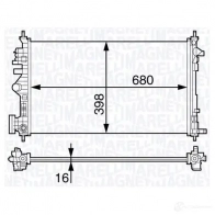 Радиатор охлаждения двигателя MAGNETI MARELLI 350213140700 350 21 314 070 0 Saab 9-5 BM1407