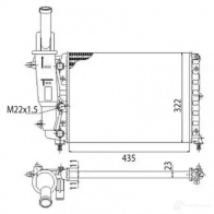 Радиатор охлаждения двигателя MAGNETI MARELLI RS6CGAO 1193750425 350213113003 BMQ11 3 - Изображение 2