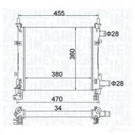 Радиатор охлаждения двигателя MAGNETI MARELLI Ford KA 350213161900 QU NXOG