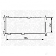 Радиатор охлаждения двигателя MAGNETI MARELLI BMQ814 Fiat Panda (169) 2 Хэтчбек 1.3 D Multijet 70 л.с. 2003 – 2024 BM 814 350213814003