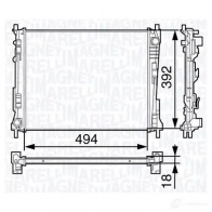 Радиатор охлаждения двигателя MAGNETI MARELLI Renault Twingo (CN0) 2 Хэтчбек 1.6 RS (CN0N. CN0R. CN0S) 133 л.с. 2008 – 2024 350213132200 GFY2M1D BM13 22