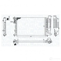 Радиатор охлаждения двигателя MAGNETI MARELLI Peugeot 306 1 (7A, 7C, N3, N5) Хэтчбек 1.6 90 л.с. 2000 – 2001 350213188400 1E6OPO T